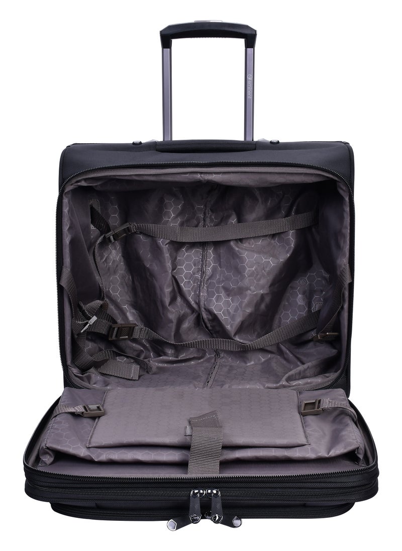 eminent - Pilot Case Trolley 4 360 degree Spinner Wheel Water Repellent Rolling Suitcase for Unisex V421 Black - Image 1