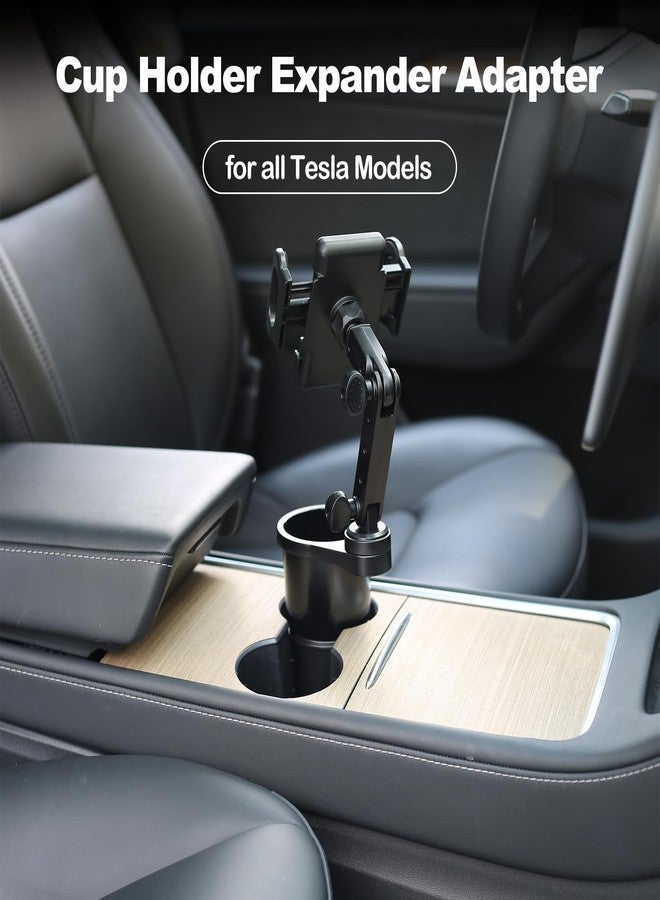 Tesheer for Tesla Cup Holder Model Y/3/S/X Cup Adapter Adjustable Base Phone Holder for Tesla Interior Accessories Car Cup Holder Expander Adapter(Pro) - Image 2