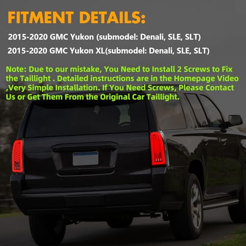 OKSIWA Sequential LED Tail Light for GMC Yukon/Yukon XL 2015-2020, Tail Lamp with Starting Animated, Dynamic Turn Signal, Unique Shape Design Rear Lights, Brake, Reverse Lights,Clear Lens - Image 5