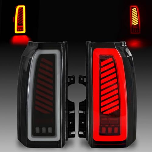 OKSIWA Sequential LED Tail Light for GMC Yukon/Yukon XL 2015-2020, Tail Lamp with Starting Animated, Dynamic Turn Signal, Unique Shape Design Rear Lights, Brake, Reverse Lights,Clear Lens - Image 1