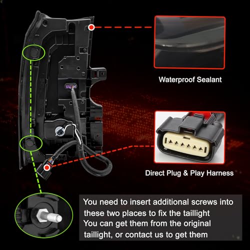 OKSIWA Sequential LED Tail Light for GMC Yukon/Yukon XL 2015-2020, Tail Lamp with Starting Animated, Dynamic Turn Signal, Unique Shape Design Rear Lights, Brake, Reverse Lights,Clear Lens - Image 4