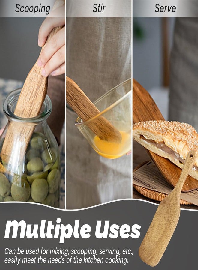 DOERDO DD DOERDO Wooden Spurtle 26CM Long Handle Flat Frying Spatula for Kitchen Stirring, Mixing, Serving, 10.2x2.4inch - Image 5
