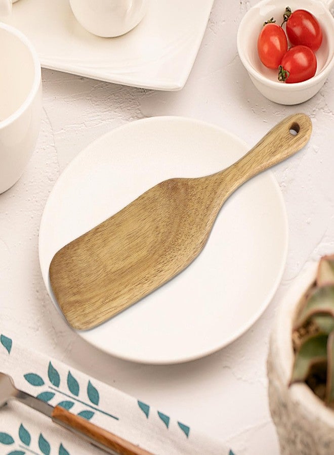 DOERDO DD DOERDO Wooden Spurtle 26CM Long Handle Flat Frying Spatula for Kitchen Stirring, Mixing, Serving, 10.2x2.4inch - Image 4