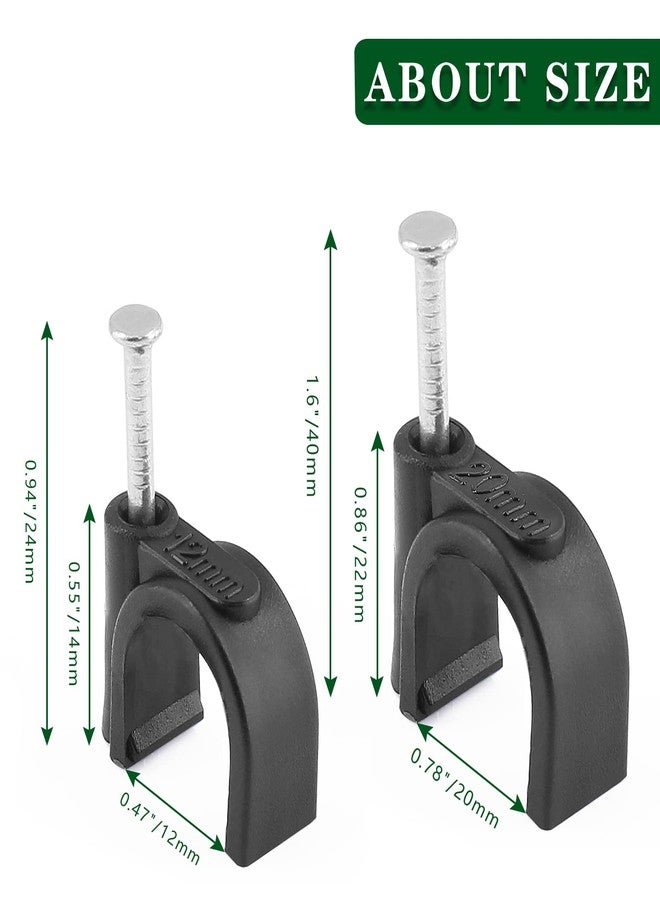Rierdge 100 قطعة من مشابك نصفية على شكل خطاف على شكل حرف J مع مسمار، حامل دعم أسود من مادة Pex مقاس 1/2 و3/4 بوصة لأنابيب تثبيت الأسلاك 12 مم و20 مم - Image 5