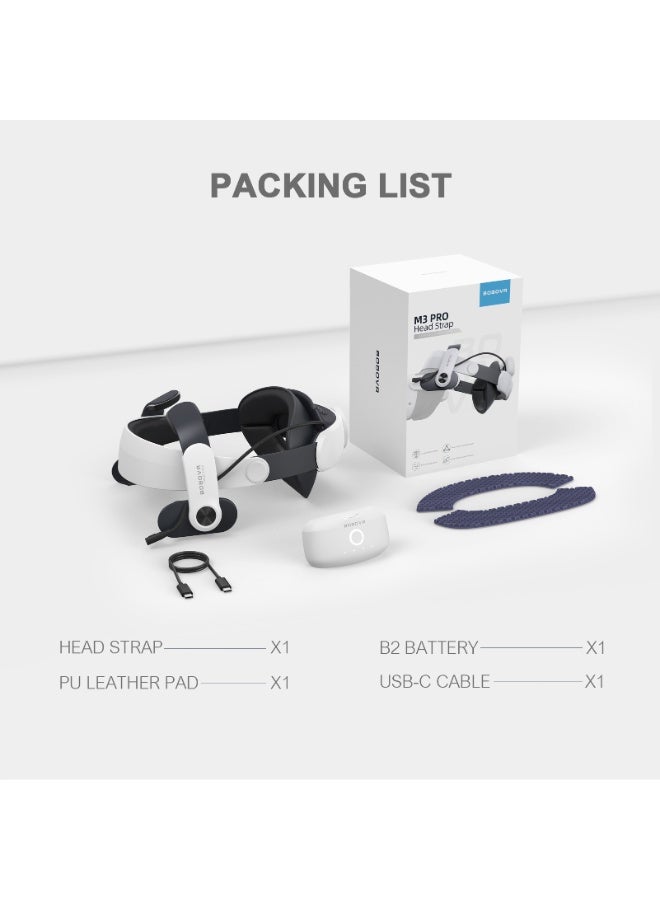 BOBOVR M3 PRO Battery Head Strap and AMVR Face Cover Pad Facial Interface Compatible with Meta/Oculus Quest 3 - Image 4