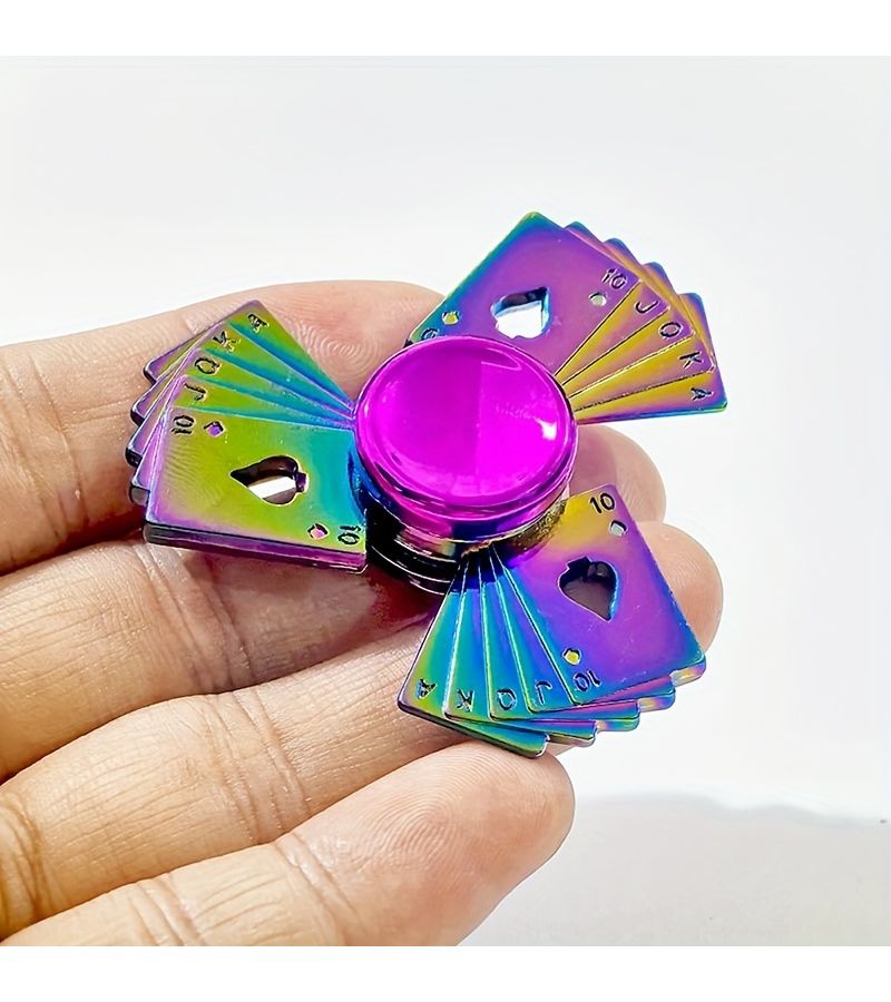 4 Pcs Colorful Poker Metal Fidget Spinner Toy Zinc Alloy Time Killing Hand Spinner Party Bag Filler Gift - Image 5