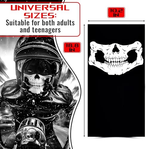 Tesorrio Skull Balaclava & Ghost Mask – Breathable Motorcycle Balaclava & Scary Halloween Mask – Cool Motorcycle Face Masks for Men - Image 2