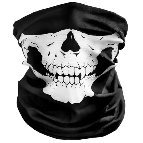 Tesorrio Skull Balaclava & Ghost Mask – Breathable Motorcycle Balaclava & Scary Halloween Mask – Cool Motorcycle Face Masks for Men - Image 1