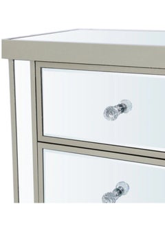VANITY LIVING VANITY LIVING Elegant Bedside Table with 2 Drawers - Treviso Gold Mirrored Finish - Luxurious and Stylish Nightstand for Bedroom Decor - Durable, Functional Storage Solution with Reflective Gold Design  - Image 5