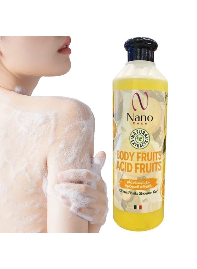 Nano Rose Body Fruits Acid Shower Gel 5000ml – Exfoliating & Brightening Body Wash - Image 1