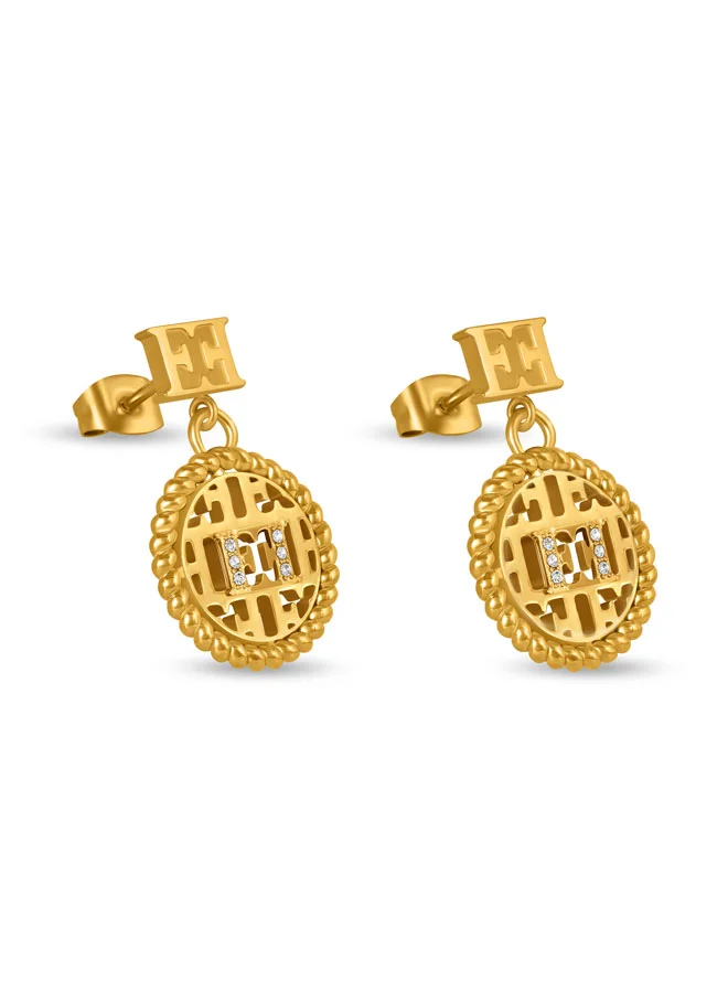 Escada Linda Gold Plated 316L Stainless Steel Stud Earrings for Women