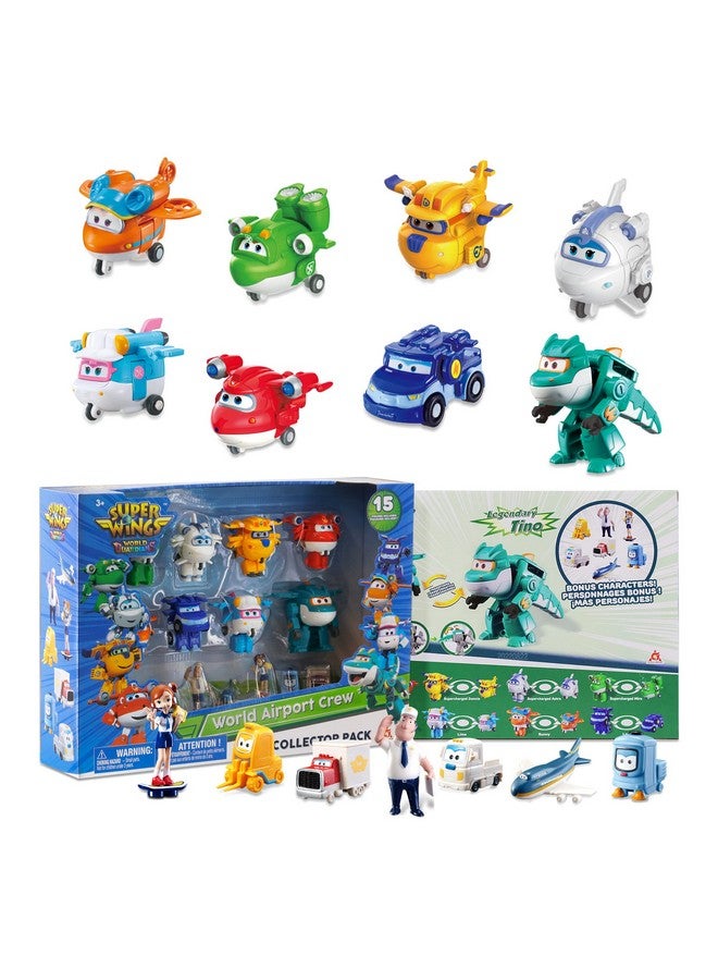 Super Wings 15-Pack Transforming Toys 2 inch Airplane Robot Mini Action Figures with Real Mobile Wheels for Kids 3 4 5 6 7 8+ Birthday Party Supplies for Preschool Boys and Girls - Image 1