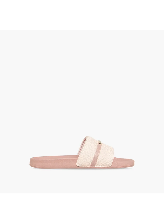 Celeste Women's Monogram Print Slip-On Slides