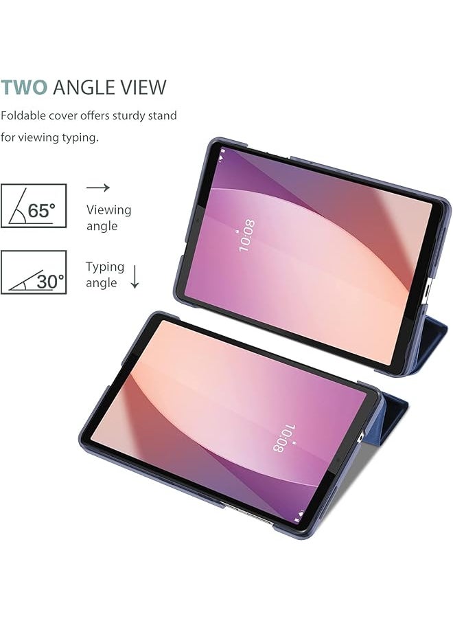 Procases - For Lenovo Tab M8 4Th Gen Case 8 Inch 2023 Tb-300Fu Tb-300Xu Slim Stand Hard Back Shell Protective Smart Cover Case For Lenovo Tab M8 8 Inch 2023 Release -Navy - Image 1