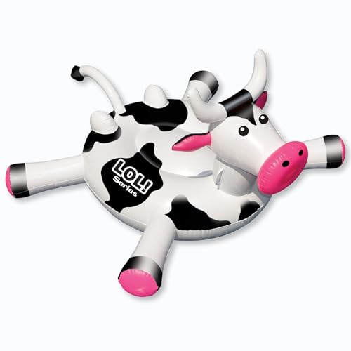 SWIMLINE ORIGINAL 90268 Giant Inflatable LOL Cow Pool Float | Fun Ride-On Raft with Stable Legs & Wings |Lounge Floatie Ideal for Summer Gatherings - Image 1