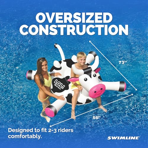 SWIMLINE ORIGINAL 90268 Giant Inflatable LOL Cow Pool Float | Fun Ride-On Raft with Stable Legs & Wings |Lounge Floatie Ideal for Summer Gatherings - Image 5