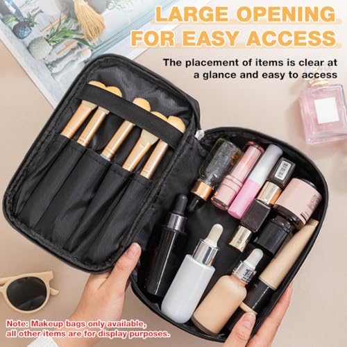 MAYCREATE® Makeup Pouch Bag, 3 Layers Travel Toiletries Makeup Organisers Bag Box with Handle, Cosmetic Tool Storage Organizer Vanity Bag for Women (Durable, Waterproof, Multi-Compartment) - Image 4