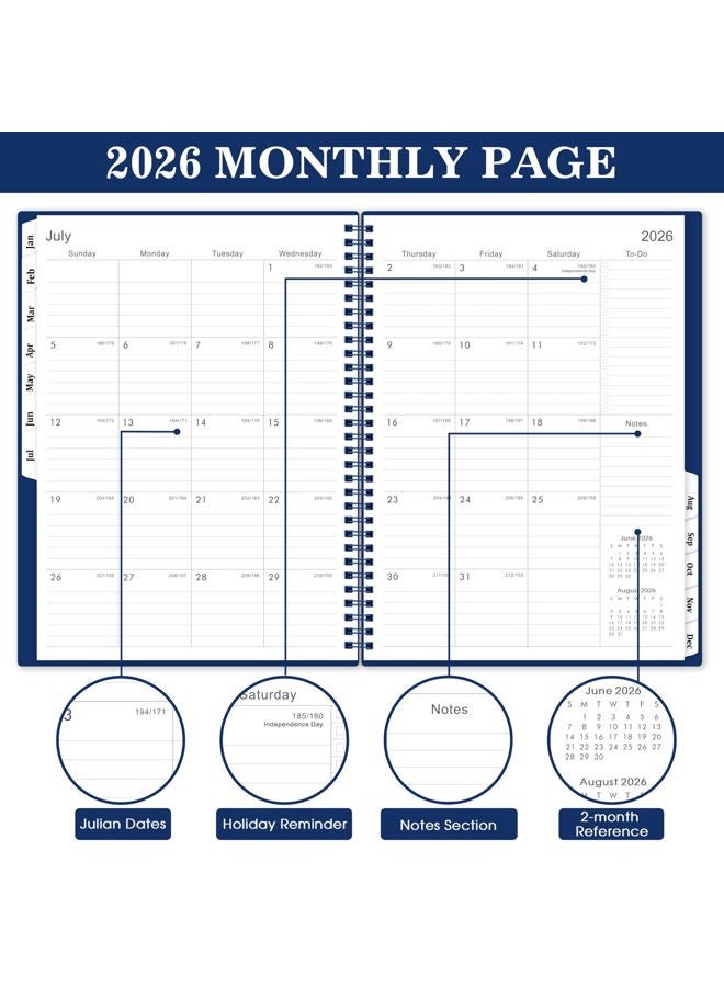 Indeme 2026 Planner, 2026 Planner Weekly and Monthly from Jan 2026 - Dec 2026, 9" x 11" Planner 2026, 2026 Calendar Planner with Monthly Tabs, Pocket, Twin-Wire Binding, Premium Paper, Holidays - Image 3