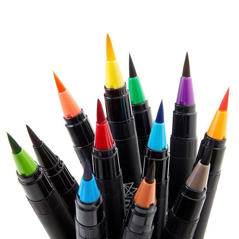 KINGART Pro Brush Pens, 12 Colors for Real Watercolor Painting with Flexible Nylon Brush Tips, Paint Markers for Coloring, Calligraphy and Drawing for Artists and Beginner Painters - Image 3