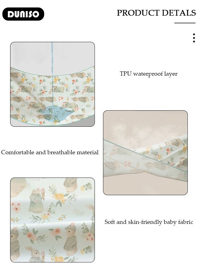 DUNISO Baby Waterproof Bed Pad Bed Wetting Pads Washable Mattress Protector Pads for Baby Reusable Incontinence Underpads Toddler Potty Training Pads Baby Waterproof Pad Mat 70*90cm  - Image 5