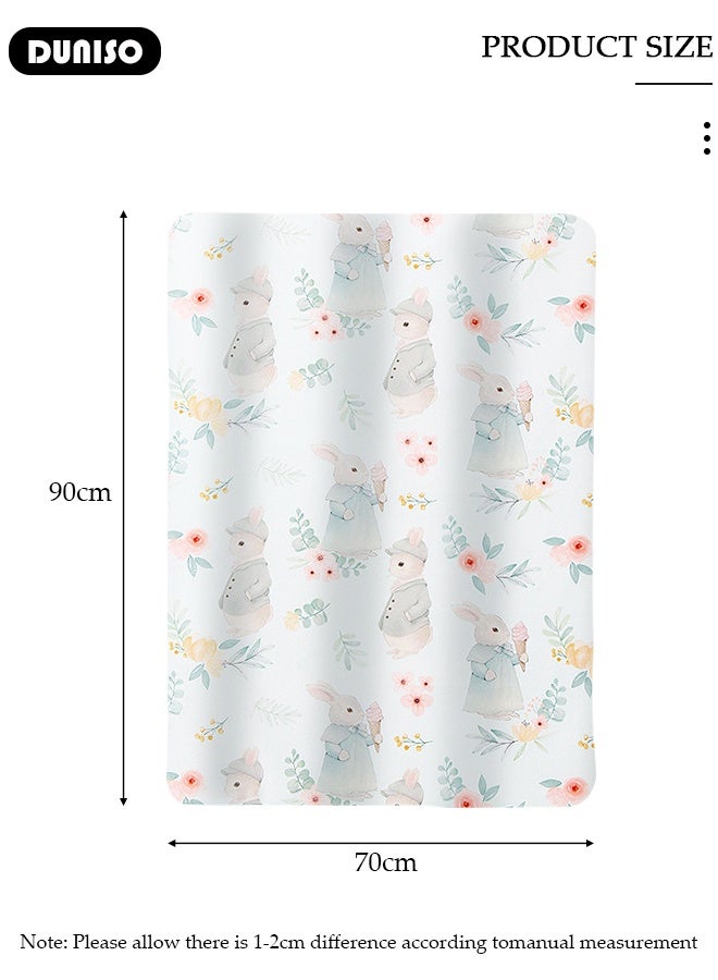 DUNISO Baby Waterproof Bed Pad Bed Wetting Pads Washable Mattress Protector Pads for Baby Reusable Incontinence Underpads Toddler Potty Training Pads Baby Waterproof Pad Mat 70*90cm  - Image 2
