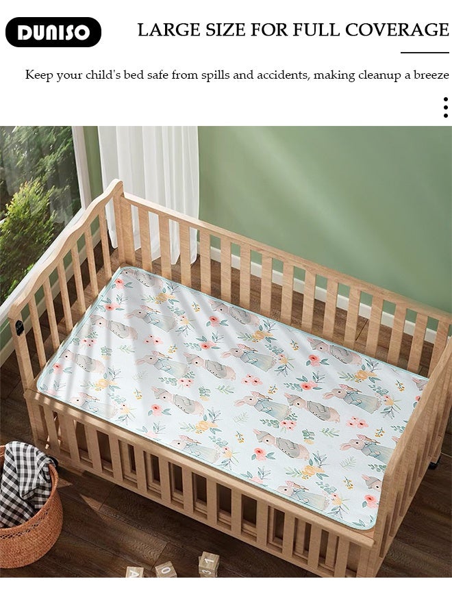 DUNISO Baby Waterproof Bed Pad Bed Wetting Pads Washable Mattress Protector Pads for Baby Reusable Incontinence Underpads Toddler Potty Training Pads Baby Waterproof Pad Mat 70*90cm  - Image 3
