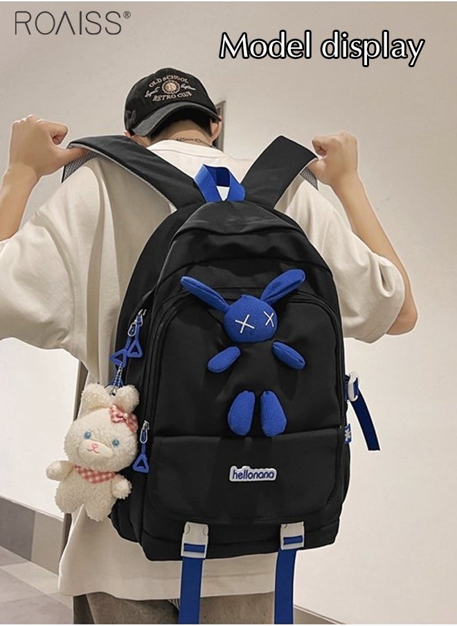 4-Piece Color Matching Large-Capacity Backpack Student School Travel Casual Waterproof Combination Backpack