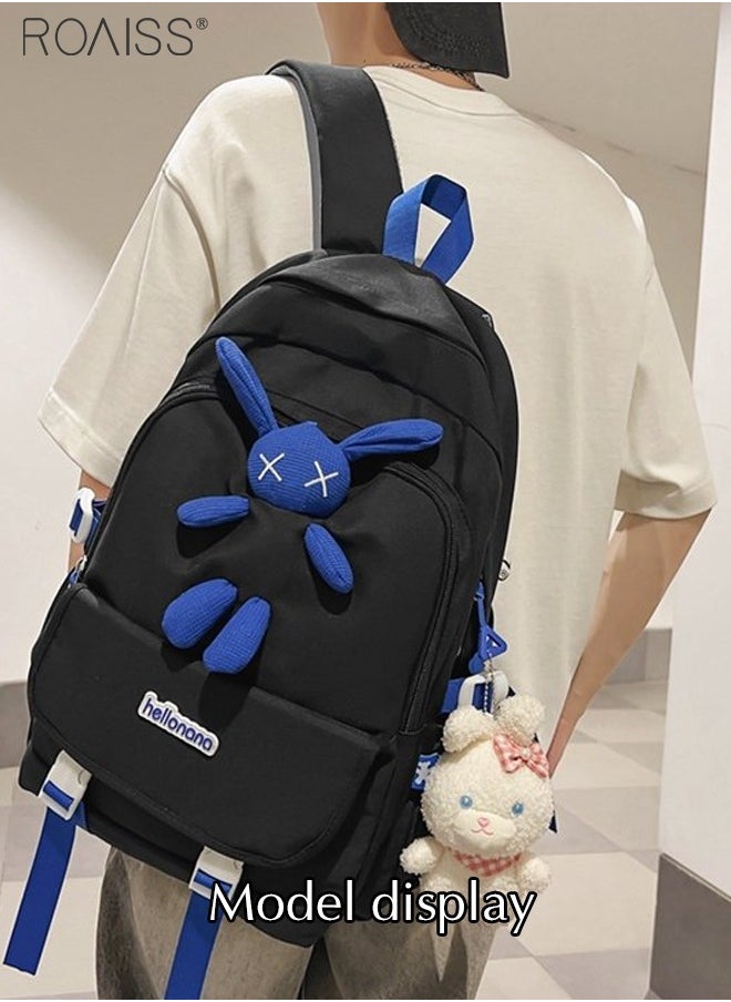 4-Piece Color Matching Large-Capacity Backpack Student School Travel Casual Waterproof Combination Backpack