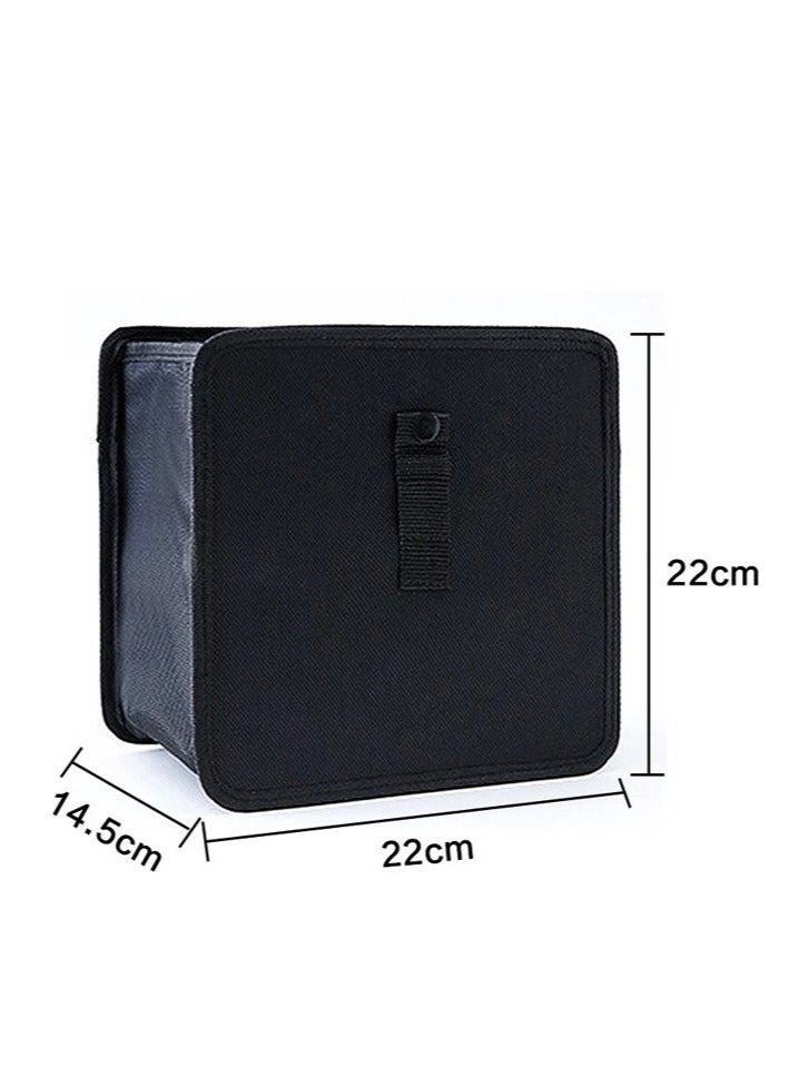 كيلا سلة مهملات السيارة، قابلة للطي ومقاومة للماء، كيس قمامة للسيارة لتخزين وجمع القمامة والنفايات، سلة مهملات السيارة المعلقة، كيس قمامة السيارة (أسود) - Image 3