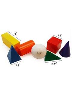 Skoolzy Jumbo Geometric 7 Piece Set Montessori Learning Toys_And_Game Math Manipulatives Geometry Set Geo Glocks For Kids Ages 3+ Elementary Homeschool Supplies Tote And Ebook  - Image 3