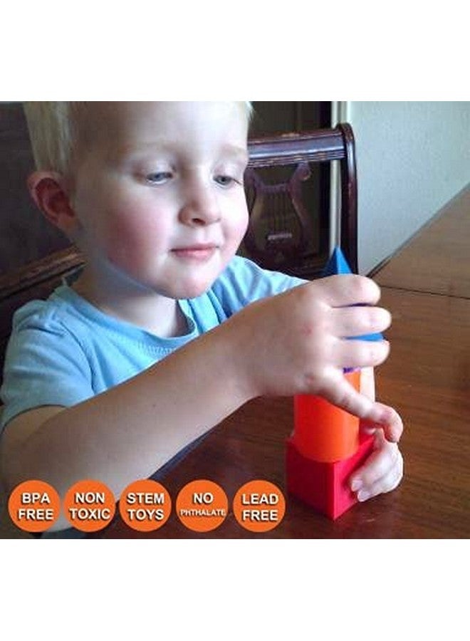 Skoolzy Jumbo Geometric 7 Piece Set Montessori Learning Toys_And_Game Math Manipulatives Geometry Set Geo Glocks For Kids Ages 3+ Elementary Homeschool Supplies Tote And Ebook - Image 4