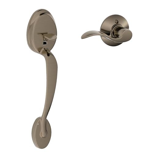 SCHLAGE Plymouth Front Entry Handle Accent RightHanded Interior Lever Antique Pewter FE285 PLY 620 ACC RH - Image 1