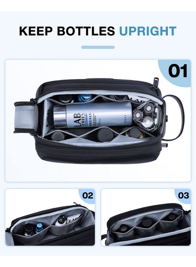 BAGSMART BAGSMART Toiletry Bag for Men, Large Travel Toiletry Organizer, Dopp Kit Water-resistant Shaving Bag for Toiletries Accessories - Black - Image 3