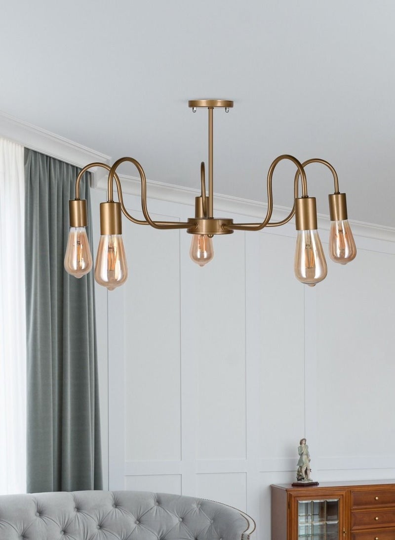 El Rawda Lighting Berry Ceiling Lamp | modern decorative LED E27 pendant light ceiling lamp hanging | suitable for any room | Color: Gold | Size: 40x75 cm - Image 2