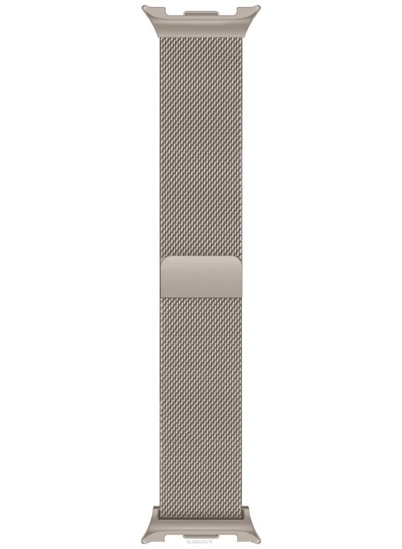 Milanese Metal Band for Samsung Galaxy Watch 8 Band 40mm 44mm/8 Classic 46mm, Mesh Magnetic Stainless Steel Loop Strap - Champagne - Image 3
