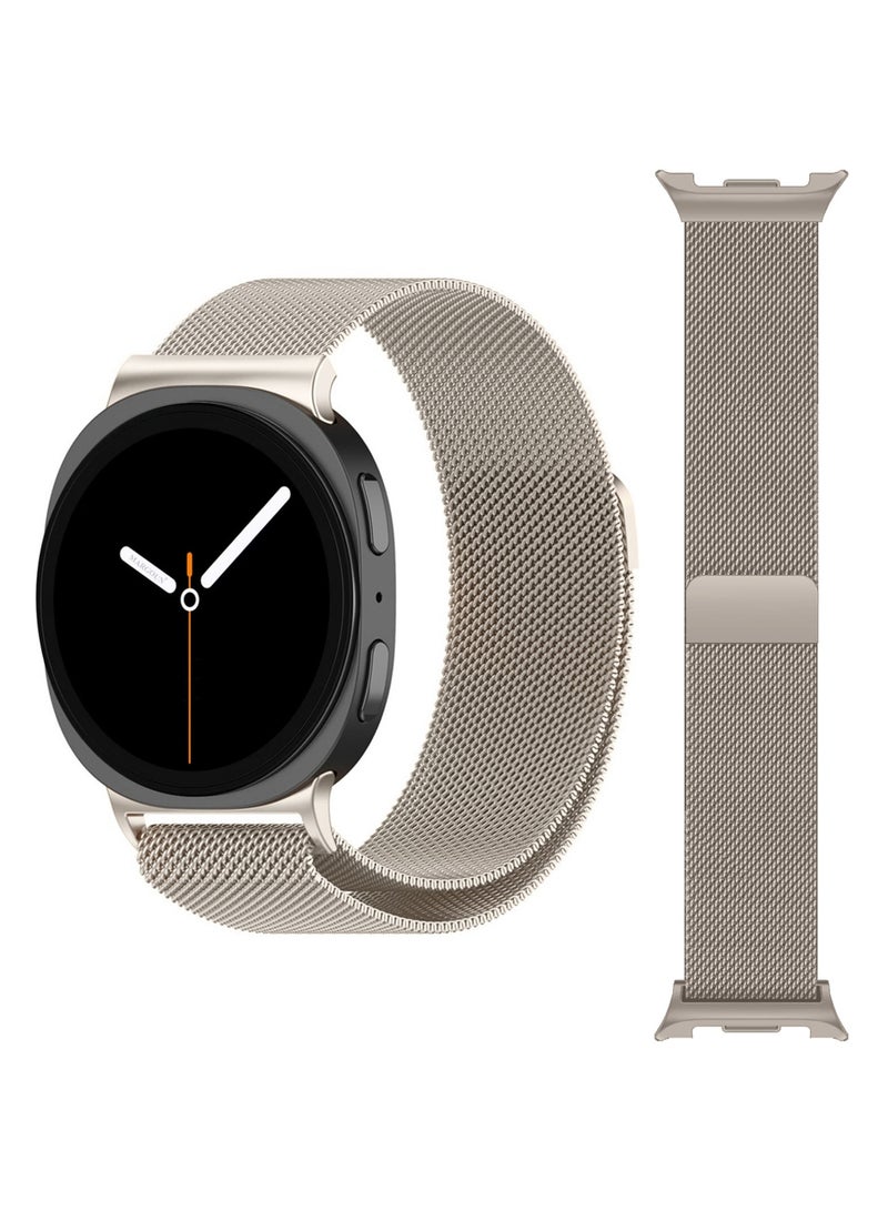 Milanese Metal Band for Samsung Galaxy Watch 8 Band 40mm 44mm/8 Classic 46mm, Mesh Magnetic Stainless Steel Loop Strap - Champagne - Image 4