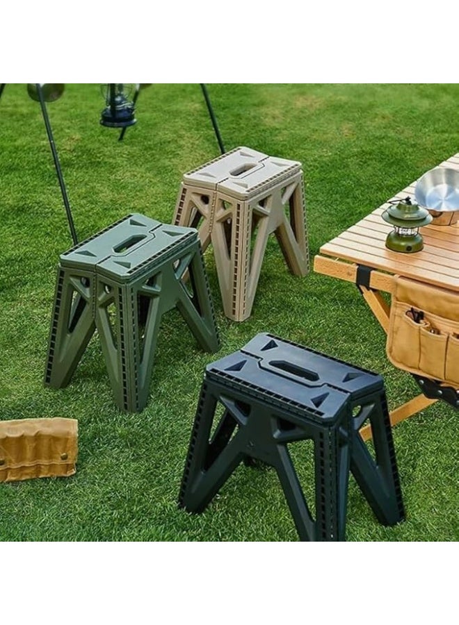 كرسي بلاستيكي كبير قابل للطي ، شديد التحمل، محمول، بتصميم موفر للمساحة، ، مناسب للاستخدام الداخلي والخارجي، للتخييم، الصيد، والحدائق، داعم، قوي وعملي، 33×39×27 سم - Image 3