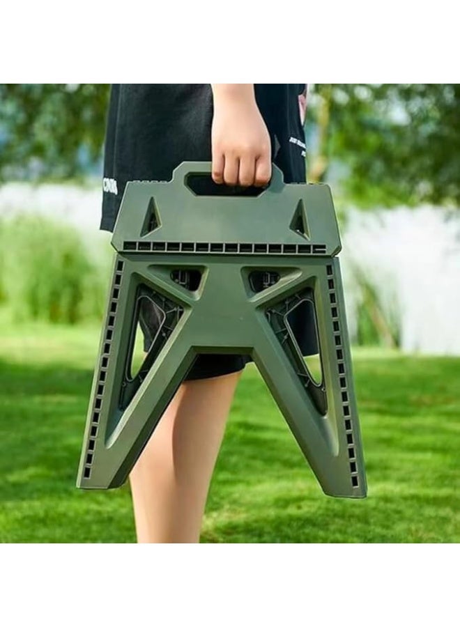 كرسي بلاستيكي كبير قابل للطي ، شديد التحمل، محمول، بتصميم موفر للمساحة، ، مناسب للاستخدام الداخلي والخارجي، للتخييم، الصيد، والحدائق، داعم، قوي وعملي، 33×39×27 سم - Image 4