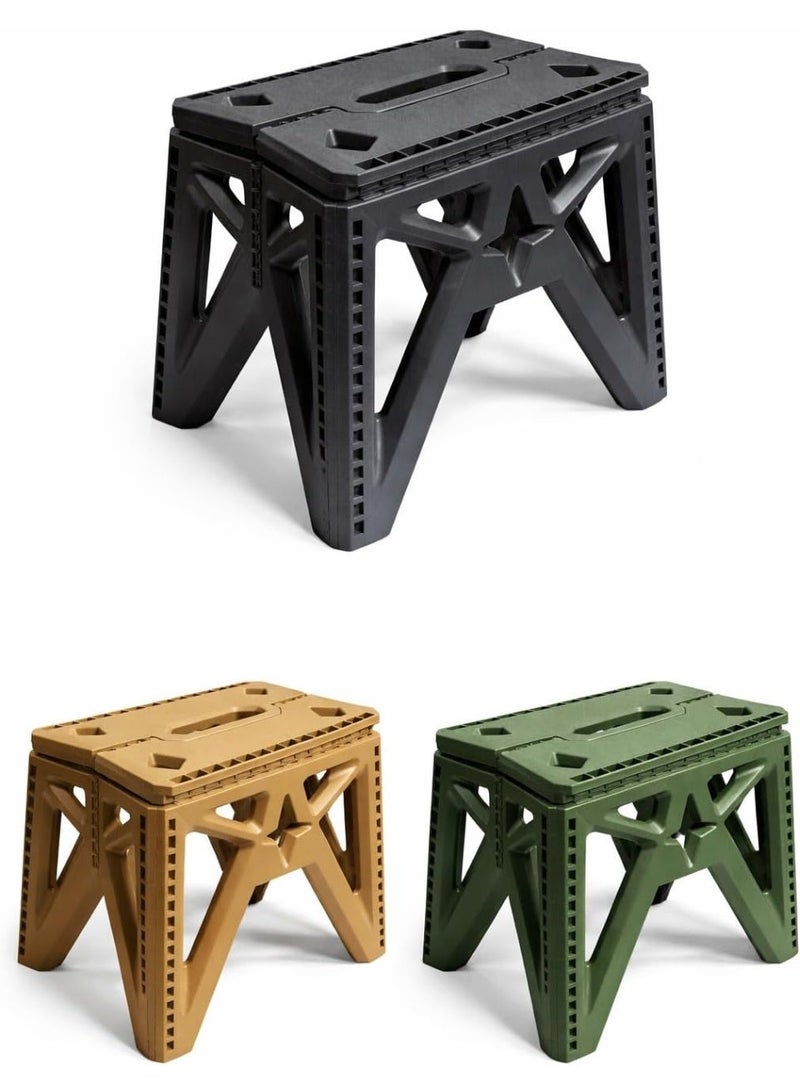 كرسي بلاستيكي كبير قابل للطي ، شديد التحمل، محمول، بتصميم موفر للمساحة، ، مناسب للاستخدام الداخلي والخارجي، للتخييم، الصيد، والحدائق، داعم، قوي وعملي، 33×39×27 سم - Image 1