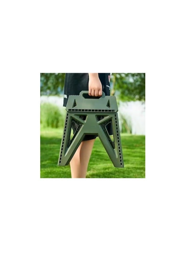 كرسي بلاستيكي كبير قابل للطي ، شديد التحمل، محمول، بتصميم موفر للمساحة، ، مناسب للاستخدام الداخلي والخارجي، للتخييم، الصيد، والحدائق، داعم، قوي وعملي، 33×39×27 سم - Image 2