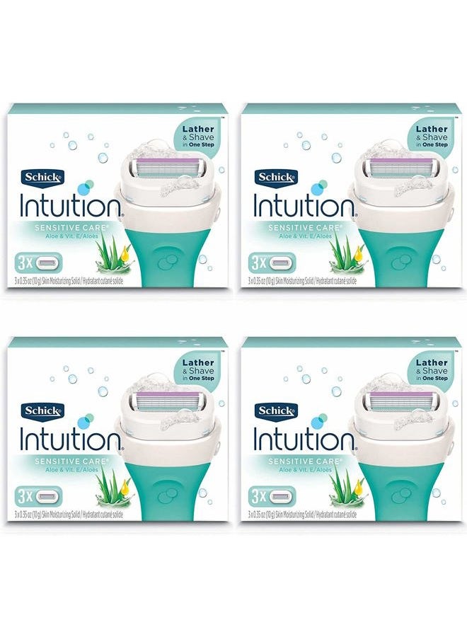 schick NEW Intuition Sensitive Care Moisturizing Razor Blade Refills for Women with Natural Aloe 12 Count - Image 5