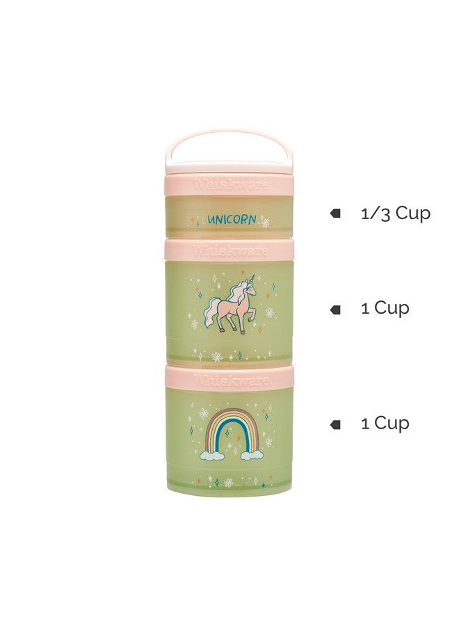 Whiskware Stackable Snack Containers for Kids and Toddlers, 3 Stackable Snack Cups for School or Travel, Unicorn(Pack of 1) - Image 4