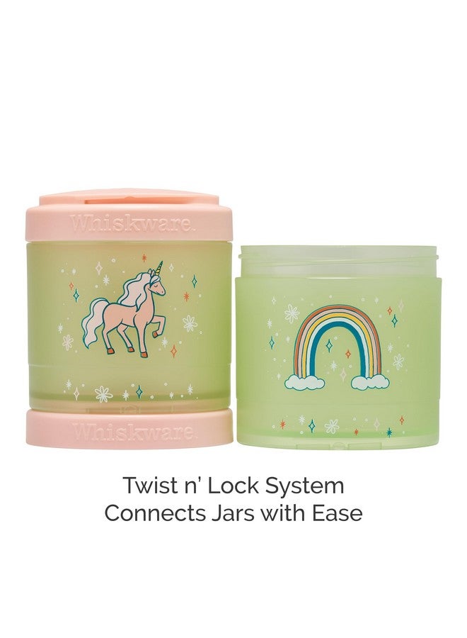 Whiskware Stackable Snack Containers for Kids and Toddlers, 3 Stackable Snack Cups for School or Travel, Unicorn(Pack of 1) - Image 3