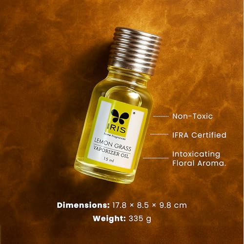 IRIS Lemongrass Vaporizer Oil 15ml | Aroma Oil for Diffuser & Oil Burner | Toxin-Free Citrus Home Fragrance | Mood Enhancer | Stress Relief - Image 2