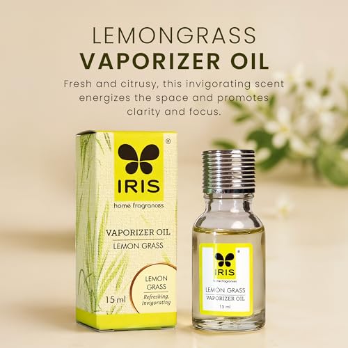 IRIS Lemongrass Vaporizer Oil 15ml | Aroma Oil for Diffuser & Oil Burner | Toxin-Free Citrus Home Fragrance | Mood Enhancer | Stress Relief - Image 3