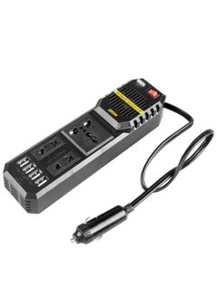 200W Power Inverter, DC 12V to AC 220V Car Power Inverter with 4 USB Ports Multi-Protection Car Charger Adapter