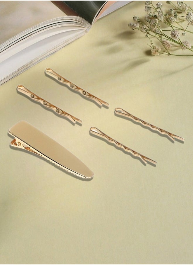 Just Peachy - Just Peachy Gold-Toned Set of 5 Hair Pins for Women - Fashionable, Versatile Hair Accessories, Stylish & Durable Design, Perfect for Casual, Formal, and Everyday Hairstyles, Elegant & Chic Hair Clips - Image 1