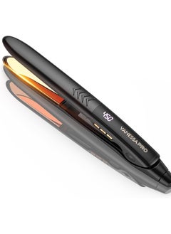 Vanessa VANESSA PRO Flat Iron Hair Straightener, 100% Pure Titanium Flat Iron for One Pass to Achieve a Sleek Look, Curls Beautifully & Straightens Well - 1 inch 