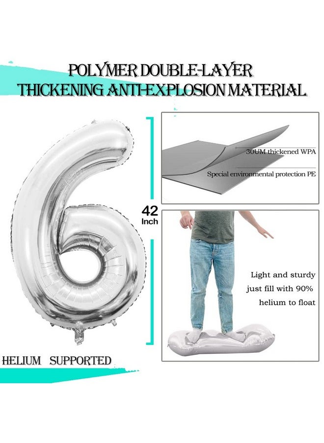 GOER GOER Number 16 Balloons for 16th Birthday Sweet 16 Party Decorations,42 Inch Jumbo Foil Helium 61 Balloons for 61st Birthday Party Decoration (Sage Green)  - Image 2