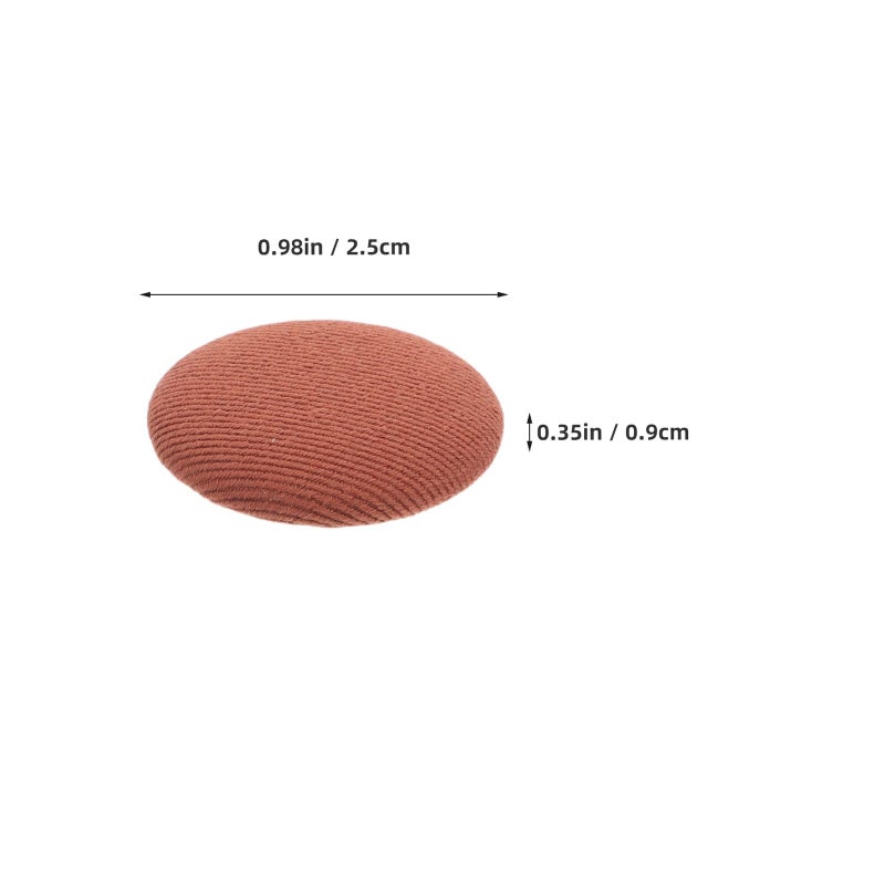 Caramel 25mm Fabric Covered Buttons 20pcs with Aluminum Base for Sewing Clothes - Image 3